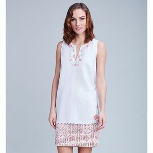 Etcetera White linen embroidered tunic Size 8🌸🌺